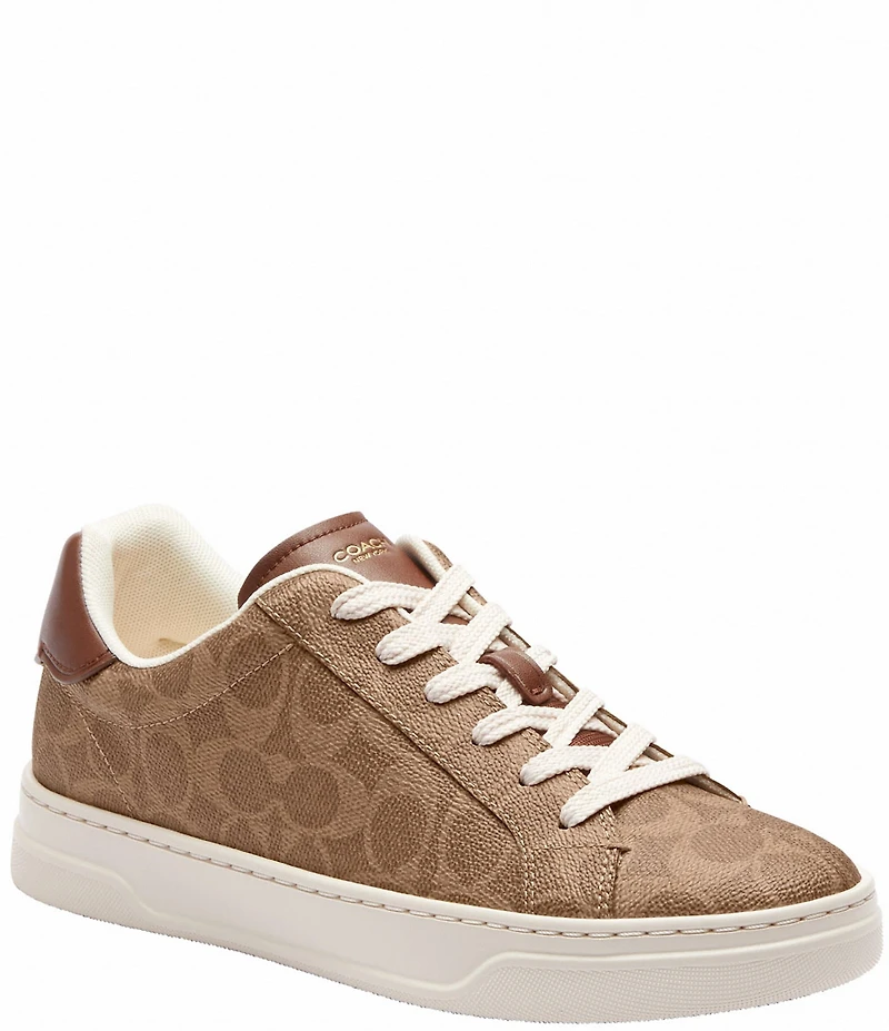 COACH Women's High Line Signature Logo Coated Canvas Sneakers