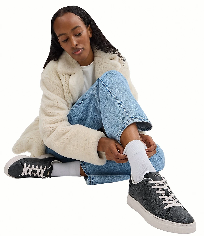 COACH Women's High Line Signature Logo Coated Canvas Sneakers