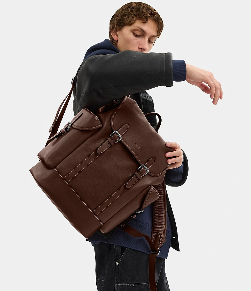 COACH Hitch Leather Backpack