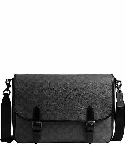 COACH Hitch Signature Coated Canvas Messenger Bag