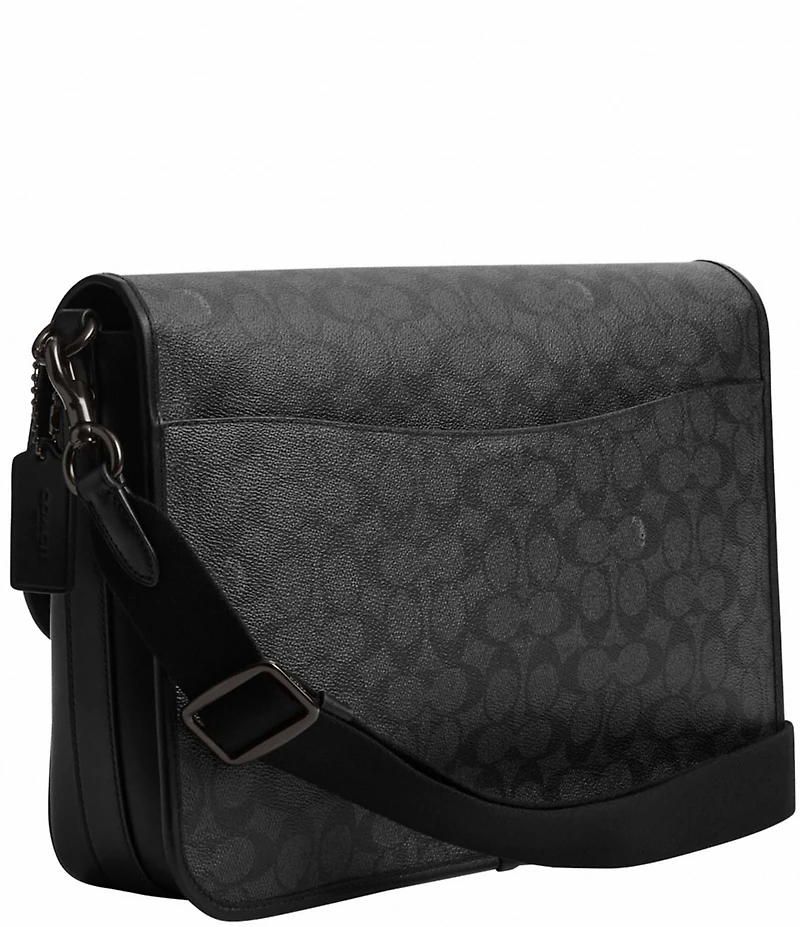 COACH Hitch Signature Coated Canvas Messenger Bag