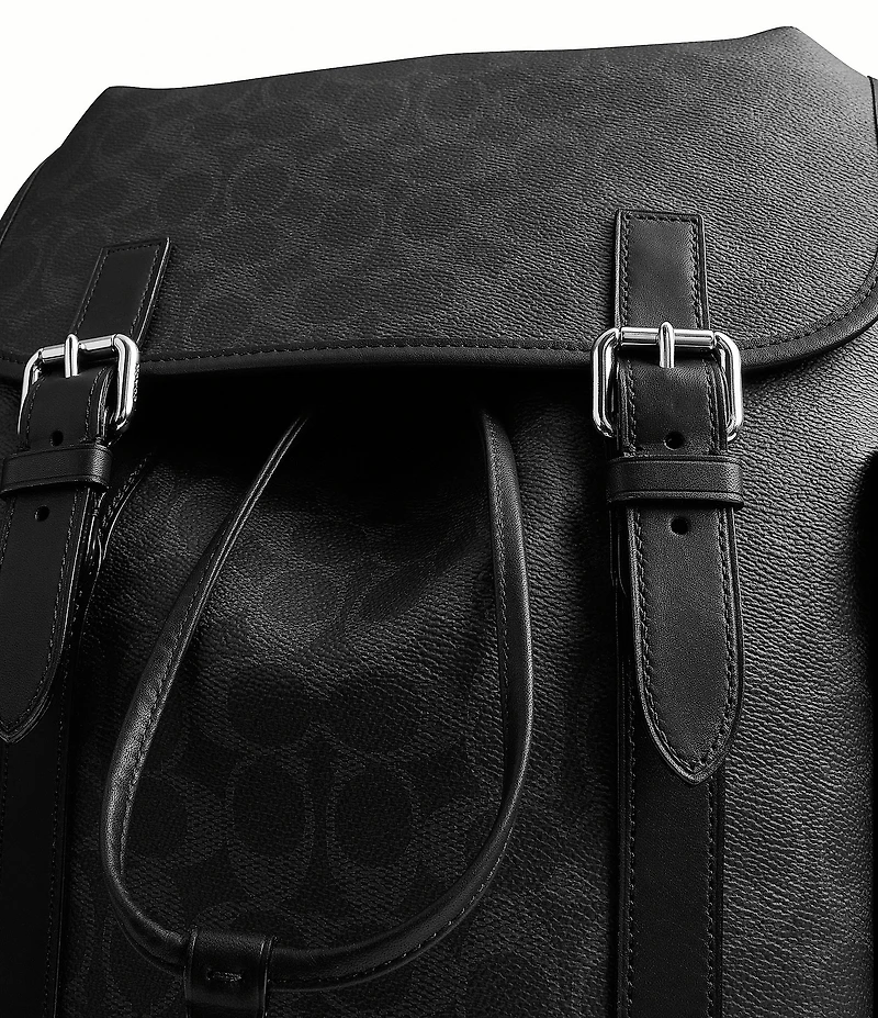 COACH Hitch Signature Leather Backpack