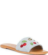 COACH Holly Cherry Signature Logo Slide Sandals