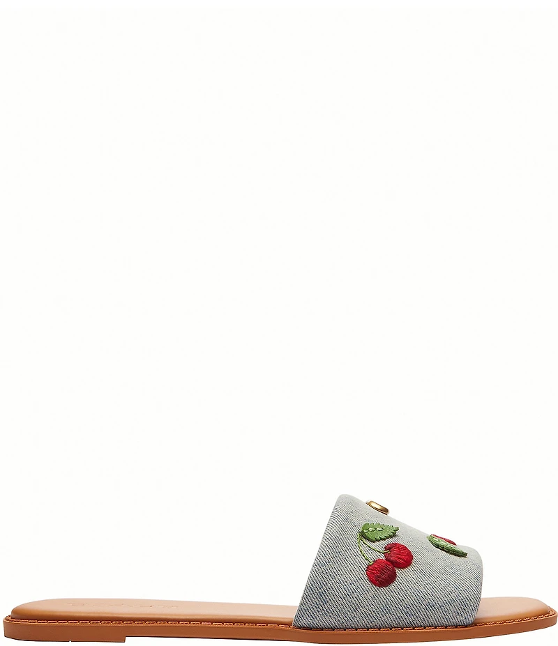 COACH Holly Cherry Signature Logo Slide Sandals