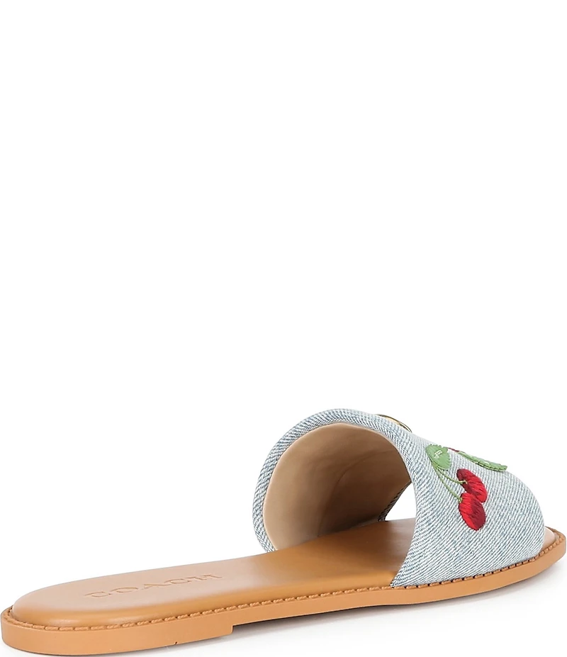 COACH Holly Cherry Signature Logo Slide Sandals