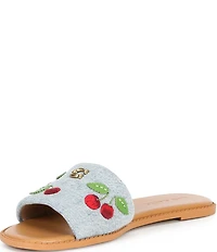COACH Holly Cherry Signature Logo Slide Sandals