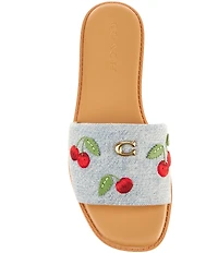 COACH Holly Cherry Signature Logo Slide Sandals