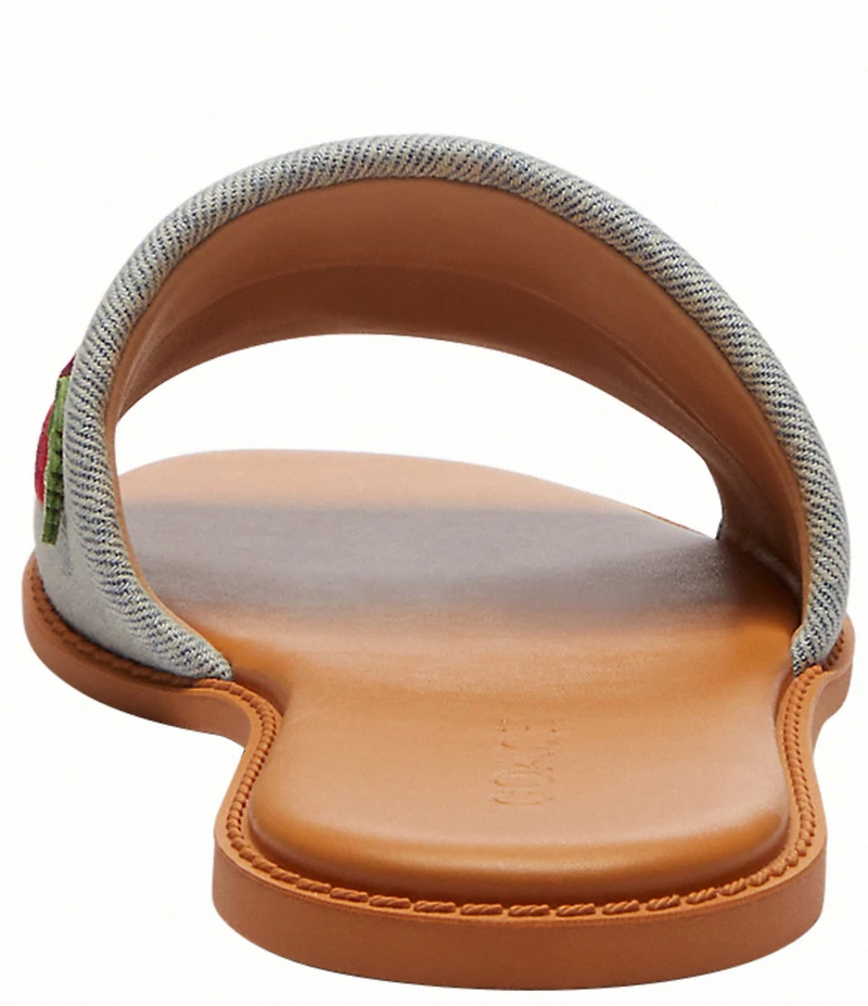 COACH Holly Cherry Signature Logo Slide Sandals