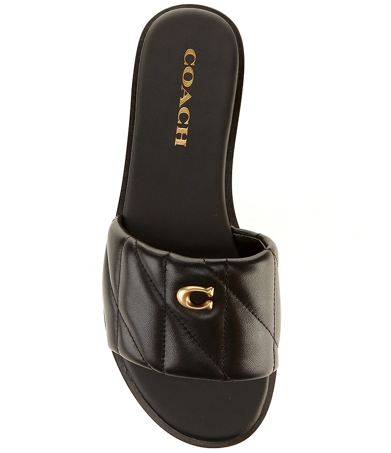 COACH Holly Quilted Leather Slide Sandals