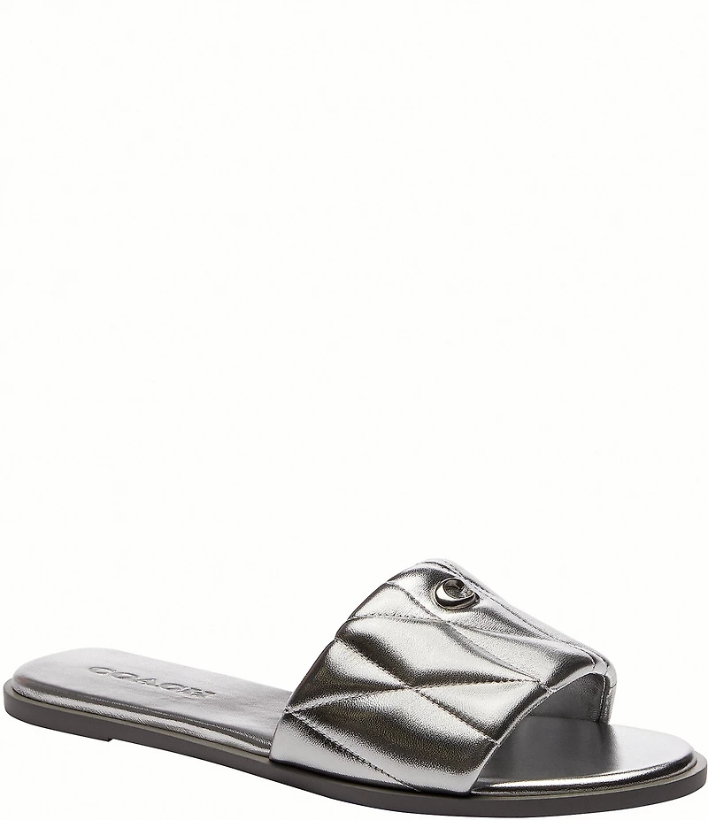 COACH Holly Quilted Leather Slide Sandals