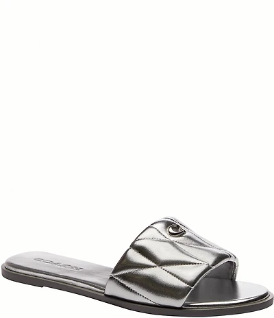 COACH Holly Quilted Leather Slide Sandals