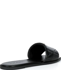 COACH Holly Quilted Leather Oblique Toe Slide Sandals