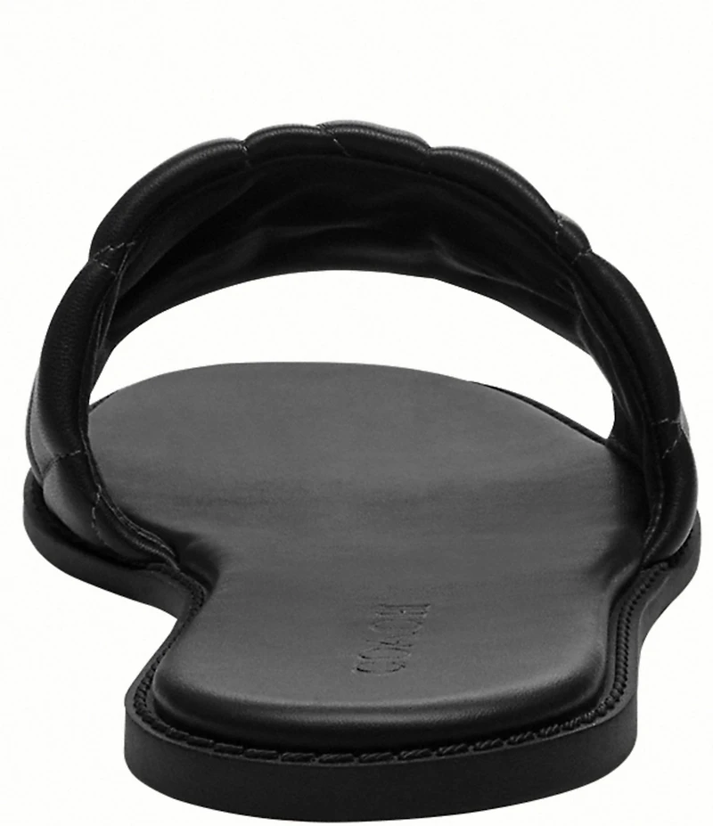 COACH Holly Quilted Leather Oblique Toe Slide Sandals