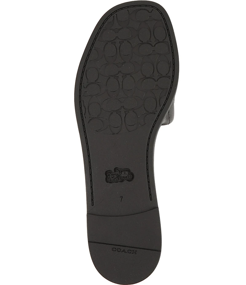 COACH Holly Quilted Leather Oblique Toe Slide Sandals