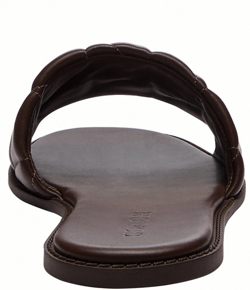 COACH Holly Quilted Leather Oblique Toe Slide Sandals