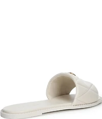 COACH Holly Quilted Leather Oblique Toe Slide Sandals