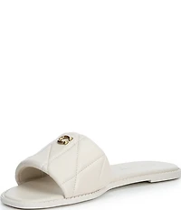 COACH Holly Quilted Leather Oblique Toe Slide Sandals