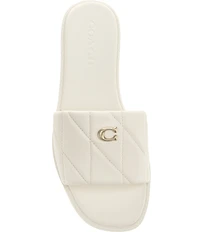 COACH Holly Quilted Leather Oblique Toe Slide Sandals