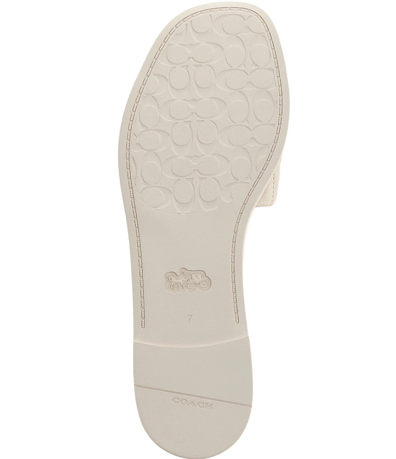 COACH Holly Quilted Leather Oblique Toe Slide Sandals