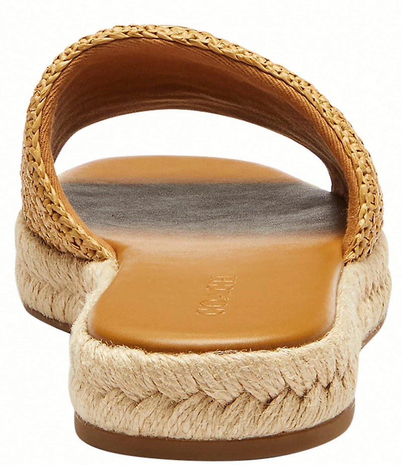 COACH Holly Raffia Espadrille Platform Slide Sandals