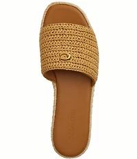 COACH Holly Raffia Espadrille Platform Slide Sandals
