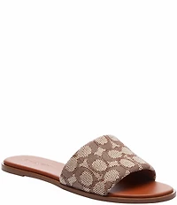 COACH Holly Signature Logo Jacquard Slide Sandals