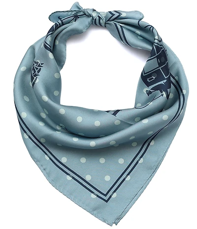 COACH Horse And Carriage Dot Print Silk Bandana Scarf