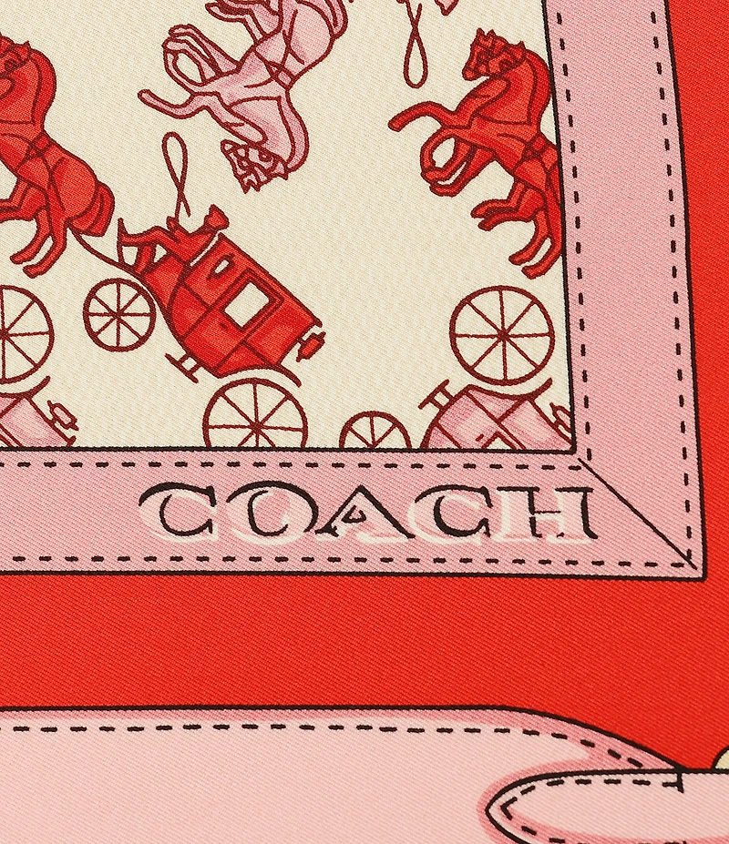 COACH Horse and Carriage Straps Print Silk Square Scarf