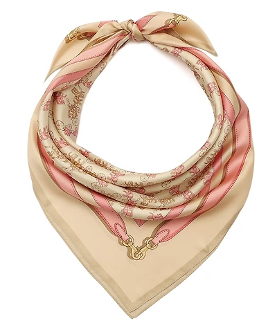 COACH Horse and Carriage Straps Print Silk Square Scarf