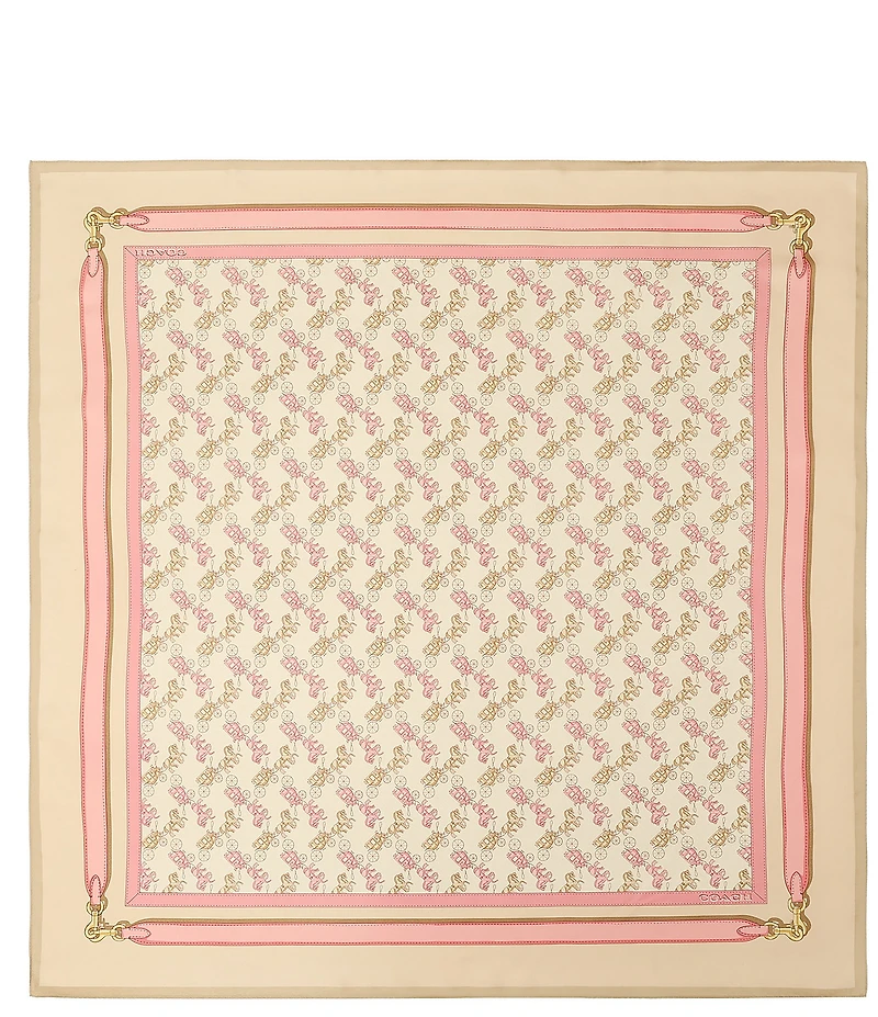 COACH Horse and Carriage Straps Print Silk Square Scarf