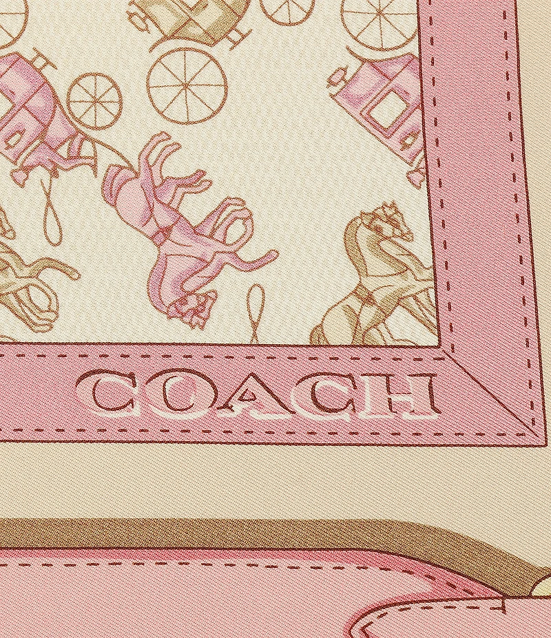 COACH Horse and Carriage Straps Print Silk Square Scarf