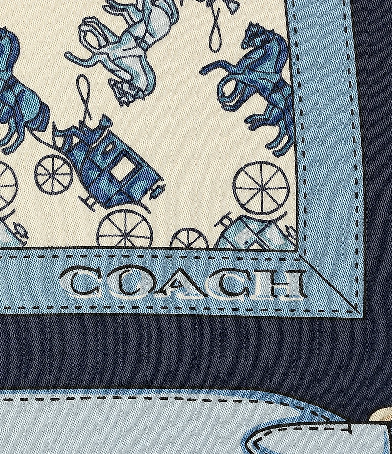 COACH Horse and Carriage Straps Print Silk Square Scarf