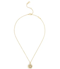 COACH Iconic Charms Pav Tea Rose Short Pendant Necklace