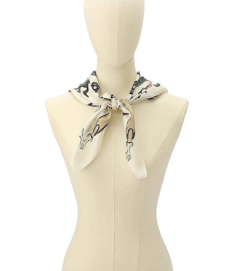 COACH Iconic Motifs Print Silk Square Scarf