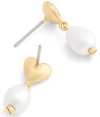 COACH Iconic Pearl Heart Drop Earrings