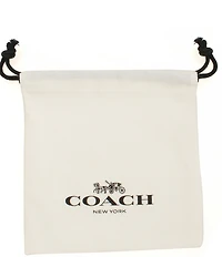 COACH Iconic Pearl Horse & Carriage Charm Huggie Hoop Earrings