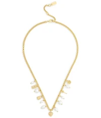 COACH Iconic Pearl Signature Charm Bib Collar Necklace