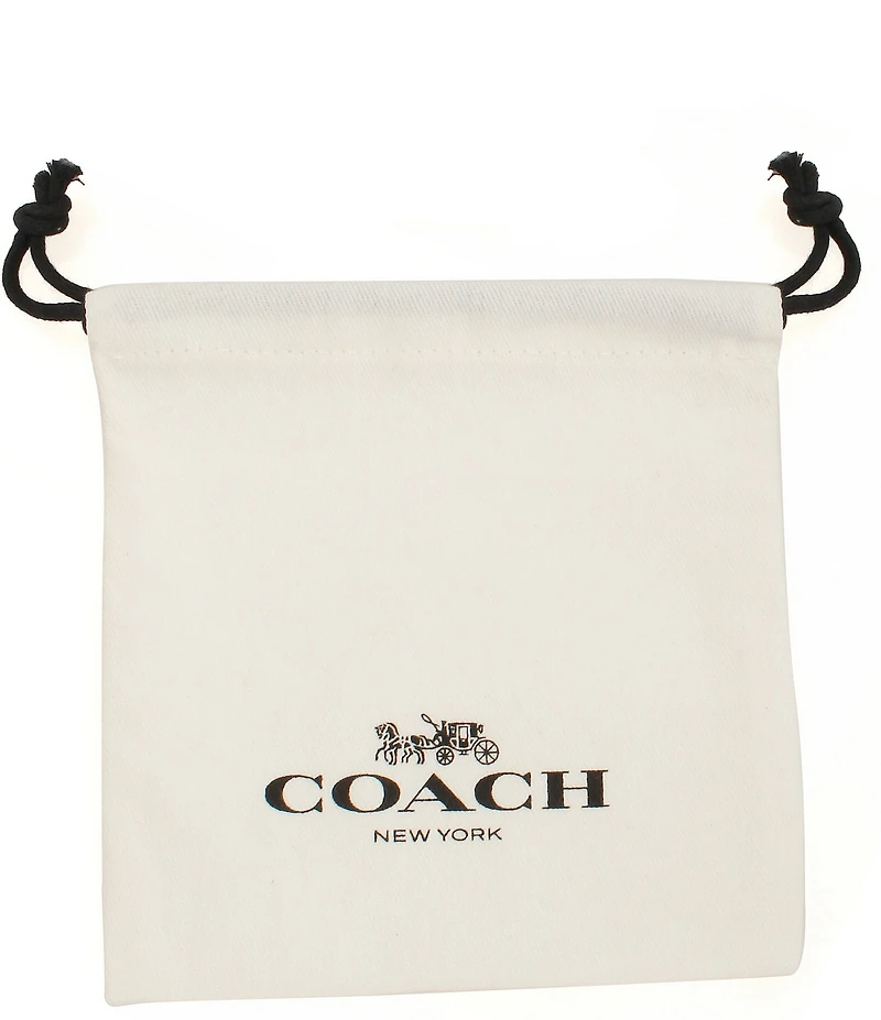 COACH Iconic Pearl Signature Charm Bib Collar Necklace