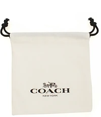 COACH Iconic Pearl Signature Charm Bib Collar Necklace