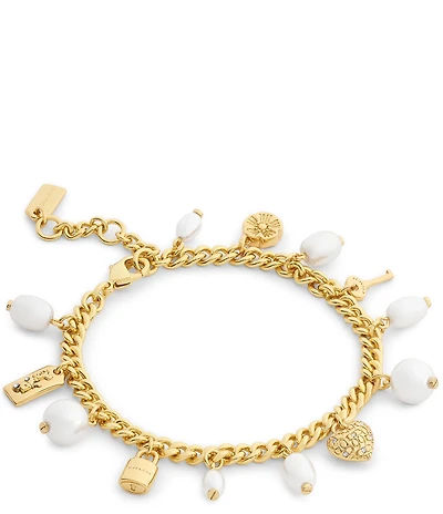 COACH Iconic Pearl Signature Charm Bracelet