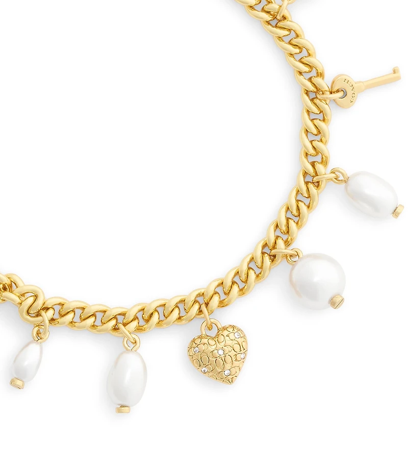 COACH Iconic Pearl Signature Charm Bracelet
