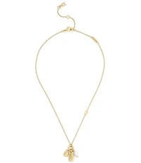COACH Iconic Pearl Signature Charm Short Pendant Necklace