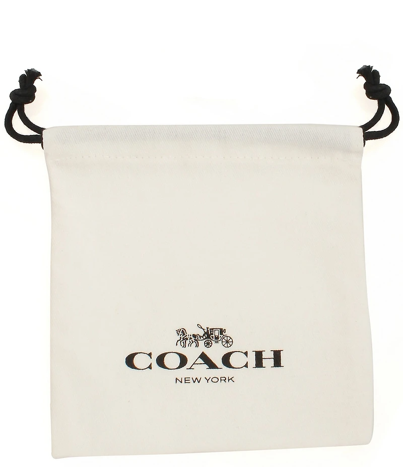 COACH Iconic Pearl Signature Charm Strand Collar Necklace