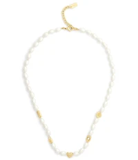COACH Iconic Pearl Signature Charm Strand Collar Necklace