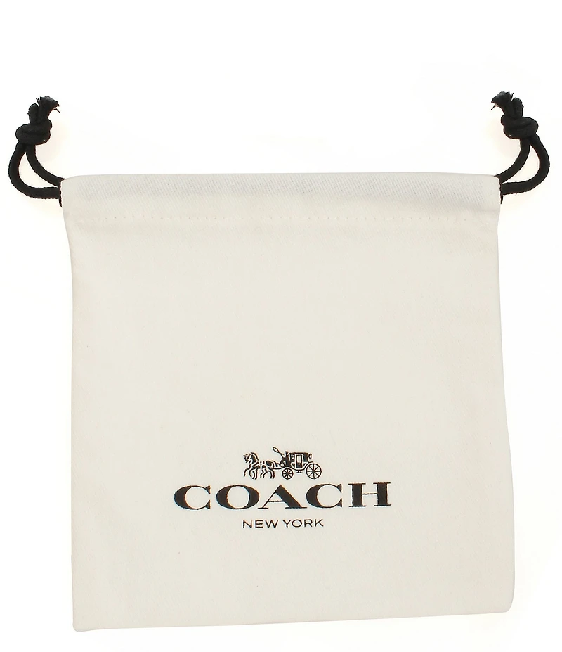 COACH Iconic Pearl Signature Charm Strand Collar Necklace