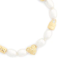 COACH Iconic Pearl Signature Charm Strand Line Bracelet