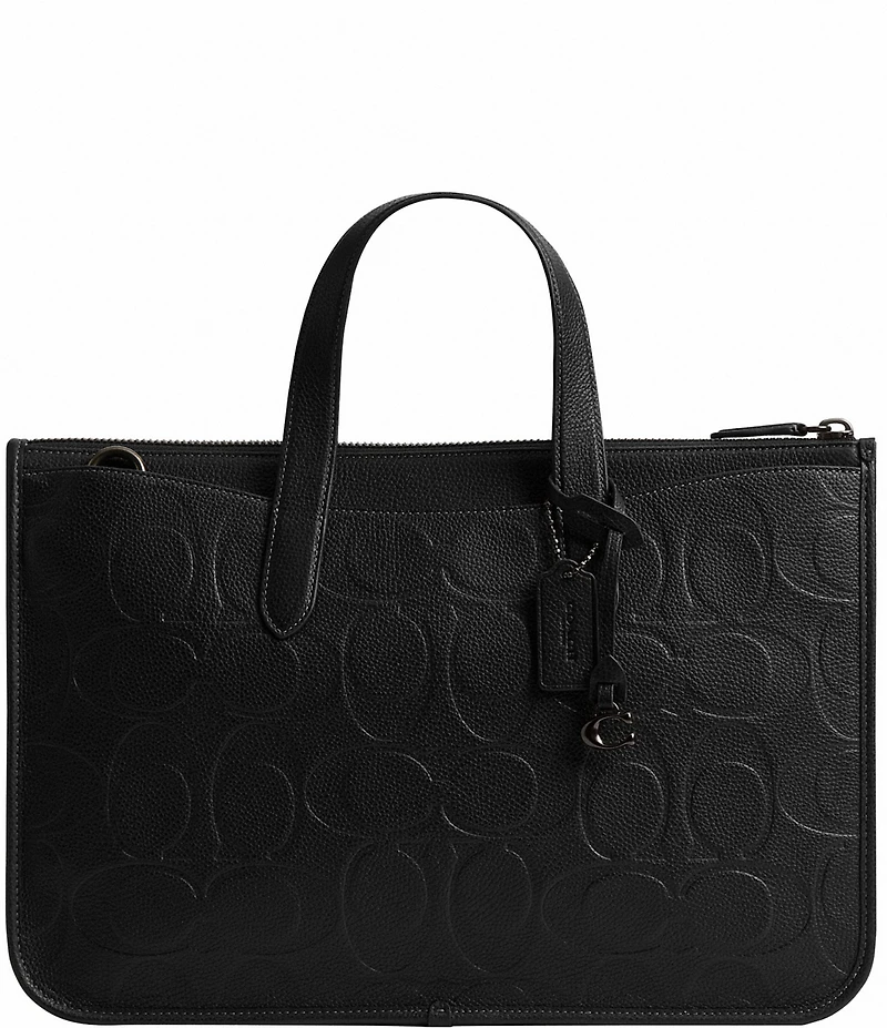 COACH Isaac Signature Leather Maxi Tote Bag