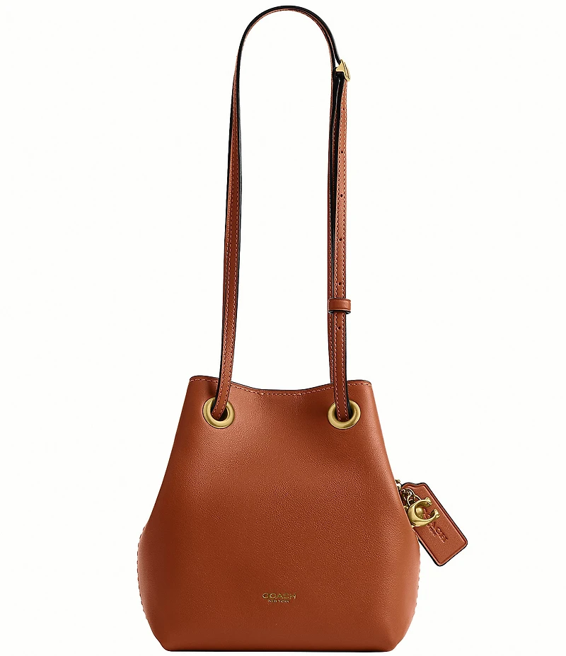 COACH Jade Leather Drawstring Bucket Bag