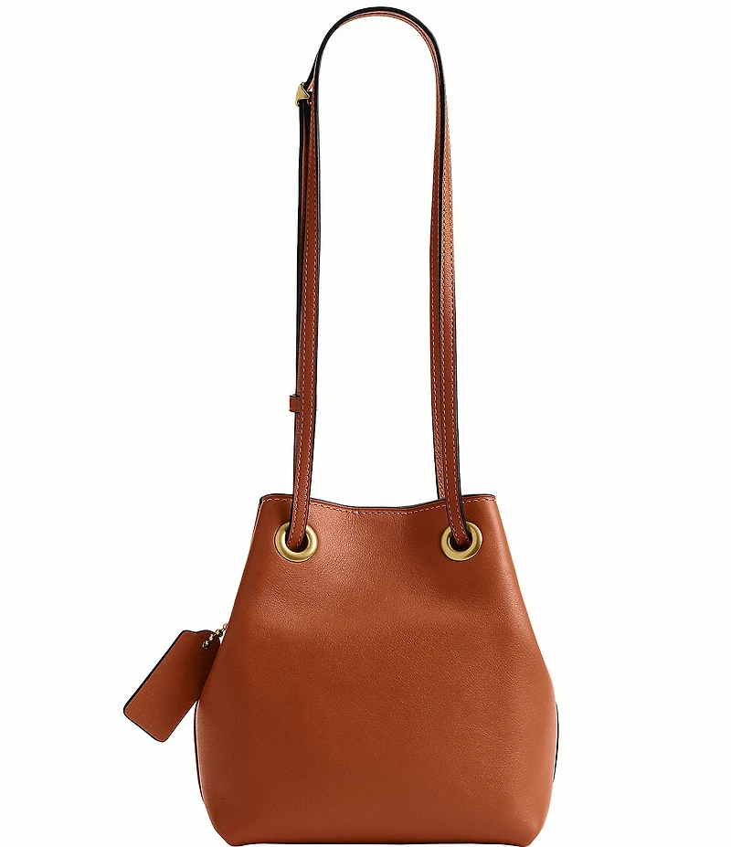 COACH Jade Leather Drawstring Bucket Bag