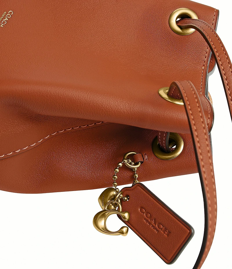 COACH Jade Leather Drawstring Bucket Bag
